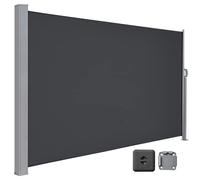 Store Latéral 200 x 450 cm, Brise-Vue Rétractable, Auvent extérieur, Résistant aux Intempéries, Gris Anthracite