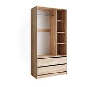 Vicco L'armoire Elmo, Sonoma, 100 x 200 cm avec 2 tiroirs