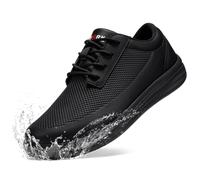 LARNMERN Chaussures antidérapantes en cuir pour homme, noir, 9.5