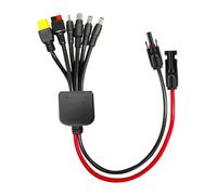 Laroal Adaptateur de câble Solaire 6 en 1, Adaptateur de câble de Charge Solaire Universel Anderson XT60 DC7909 DC6530 DC35135 DC5521 pour Panneaux solaires, câble Adaptateur étanche Portable