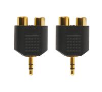 Laroal Adaptateur répartiteur 3,5 mm vers Double RCA plaqué Or, Prise Jack 3,5 mm mâle stéréo vers 2 RCA Femelles, convertisseur Audio en Y (Lot de 2)