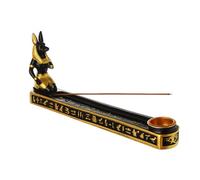 Laroal Brûleur d'encens en résine égyptienne, Plateau décoratif avec Sculpture de Dieu Chien pour Salon de thé et décoration intérieure, Porte-encens pour méditation, Yoga et Bureau