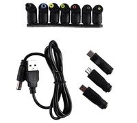 Laroal Câble d'alimentation 5 V 1 A, câble d'alimentation USB vers CC, Cordon d'alimentation USB 5 V Universel avec 10 Embouts de connecteur différents (1 m)