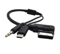 Laroal Câble de connexion audio AMI MDI DC3,5 mm vers USB C pour A6L / Q5 / Q7 / A8 / S5 / A5 / A4L / A3 / A1