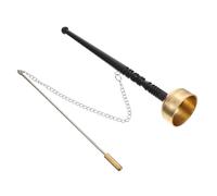 Laroal Cloche à main bouddhiste yinqing à long manche Fournitures de yoga bouddhiste Cloche zen Autel de méditation Méditation bouddhiste Convient aux prières et rituels spirituels