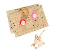 Laroal Kit de catapulte à trébuchet en Bois (Lot de 2) - Projet de Construction de tiges pour expériences de Physique éducatives. Kit de Bricolage en Bois avec élastiques et Billes de polystyrène.