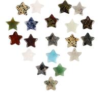 Laroal Lot de 20 cristaux et étoiles en cristal de 2 cm, cristaux multicolores et pierres précieuses pour cristaux pour débutants, fournitures de sorcellerie pour femmes