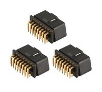 Laroal Lot de 3 connecteurs OBD2 plaqués Or, 16 Broches, Angle Droit à 90 degrés, Prise mâle pour Diagnostic OBD2 (24 V)