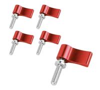 Laroal Lot de 5 Boutons rotatifs à Filetage mâle M5 17 mm, en Alliage d'aluminium, réglables, avec Une Seule Aile, pour équipement Photo (Rouge)