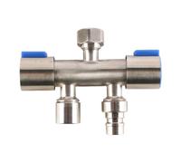 Laroal Robinet à Valve Triangulaire 1/2" Connecteurs de Tuyau en Laiton Robinet à Double contrôle Adaptateur de Tuyau d'eau Robinets d'évier Séparateur pour Machine à Laver Toilettes Jardin