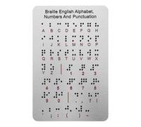 Laroal Tableau d'alphabet Braille avec Points en Relief, Chiffres et ponctuation. Apprentissage du Braille pour débutants.