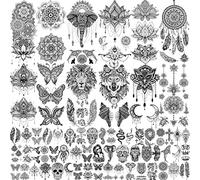 LAROI 6 Feuilles 3D Garçons Filles Tatouages Ephemere Kit Enfants Homme Femme Petits Faux Autocollants Astronaute Animé Grands Aquarelles Animaux Fête Espace Lune Bras
