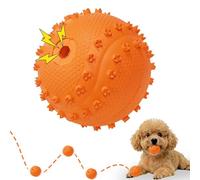 LaRoo Balle couinante pour chien, jouet interactif à rapporter en caoutchouc durable, jouet à mâcher pour chiens de grande et petite taille, balle de softball chanteuse - 6,3 cm