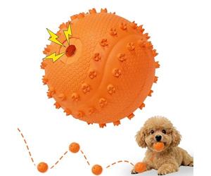 LaRoo Balle couinante pour chien, jouet interactif à rapporter en caoutchouc durable, jouet à mâcher pour chiens de grande et petite taille, balle de softball chanteuse - 6,3 cm