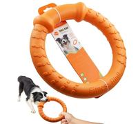 LaRoo Jouets indestructibles pour chiens à mâcher agressifs, disques volants pour chiens de moyennes et grandes races, anneau de dressage flottant, jouet à tirer à la corde pour chien (orange)