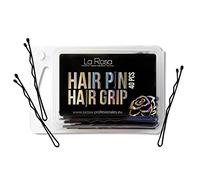 LaRosa Pince pour cheveux ondulés 6 cm Boule en métal En forme de U Pour salons de coiffure 1 paquet de 40 pièces NOIR