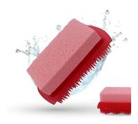LaRosa PUMICE SPA Brosse 2-en-1 pour le soin des pieds - Rouge avec Pierre Ponce Rose