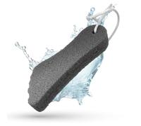LaRosa PUMICE SPA Éponge Ponce en Forme de Pied - Noire avec Cordelette
