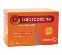 Laroscorbine Sans Sucre 500mg Acide Ascorbique Goût Orange 30 Comprimés À Croquer