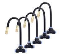 LARPOPKC Té de buse de pulvérisation réglable en Laiton avec Tuyau intégré pour systèmes de Refroidissement extérieurs, Rotatif à 360° Atomizing Nozzle + 8mm Tee Belt 50 pièces