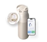 LARQ Bouteille PureVis 2 1 L - Bouteille d’eau auto-nettoyante avec purificateur UV, acier inoxydable isolé, application de suivi, réutilisable, Garantie 2 an, Mojave Dune