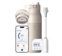 LARQ PureVis 2 1L - Bouteille d’eau Smart auto-nettoyante avec purificateur UV et paille filtrante, Acier inoxydable isolé, App Smart de suivi, Poignée détachable, Garantie 2 ans, Mojave Dune
