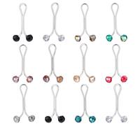 Larrel Lot de 12 broches hijab pour femme - Multicolore - Broche en perles - Épingles à nourrice - Pour pull hijab musulman - Pour écharpes et pulls