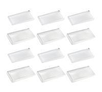 Larrel Lot de 12 cales de meubles - 4,9 x 3 x 0,6 cm - En plastique transparent - Antidérapantes - Réglables - Pour niveler les tables irrégulières, les pieds de commode, les toilettes et plus encore