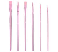 Larrel Lot de 6 pinceaux en nylon - Pour peinture acrylique, aquarelle, huiles et gouaches - Pour adultes et enfants - Rouge rose