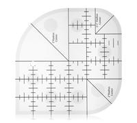 Larrel Règle d'angle incurvée en acrylique - Règle de couture - Règle de patchwork multifonction - En tissu transparent - Pour travaux de couture, patchwork