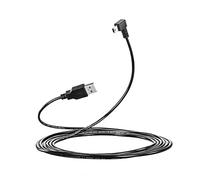 Larrits Extra Long 3M USB A à Mini USB Câble 90 degrés à angle droit Mini B Câble de données charge rapide avec 5 pinces de câblage pour Garmin Dash Cam Voiture Dashcam Tomtom GPS Navigation DVR