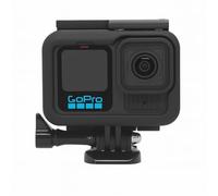 LARRITS Kit d'accessoires pour boîtier de cadre avec cache d'objectif en silicone pour GoPro Hero 12 11 10 9 (pour GoPro Hero 13 noir)