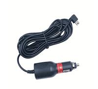 LARRITS Mini USB 12 V-24 V CC 3,5 m Câble d'alimentation allume-cigare pour voiture 3,5 A Angle gauche 90 degrés avec cordon extra long pour caméra embarquée GPS Navigation DVR