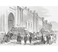 L'arrivée de l'or californien et des dollars mexicains à la Banque d'Angleterre à Londres en 1849. Après une illustration dans le London Illustrated News publié le 22 septembre 1849. Poster imprimé