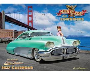 Larry Grossman Calendrier mural mensuel 2027 avec luges et bas conducteurs LED 12 mois