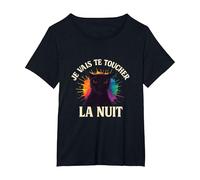 Larry Je Vais Te Toucher la Nuit Meme brainrot Francais Chat T-Shirt, Femme Grandes Tailles, Noir, 3X