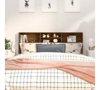 Larryhot Armoire de tête de lit Chêne fumé 180x19x103,5 cm, solide et durable, style décoratif, facile à assembler Cette armoire de tête de lit est conçue pour être un complément parfait à votre chamb