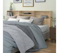 Larryhot Armoire de tête de lit Chêne sonoma 220x19x103,5 cm, solide et durable, facile à assembler, style décoratif, adapté à la chambre à coucher Cette armoire de tête de lit est destinée à être un 