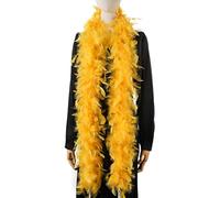 Larryhot Boa en plumes 60 g 1,8 m pour fêtes, Noël, mariages, costumes, concerts, animaux domestiques et décoration d'intérieur, doré, 2 Meter