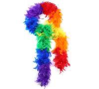 Larryhot Boa en plumes arc-en-ciel - 1,8 m - Plumes de dinde pour fête, Noël, mariage, centres de table, costume, concert, animaux de compagnie et décoration de la maison (arc-en-ciel), Arc-en-ciel
