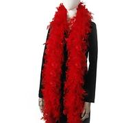 Larryhot Boa en plumes rouges de 1,8 m pour fête, Noël, centre de table, costume, concert, animal de compagnie et décoration de la maison (rouge)