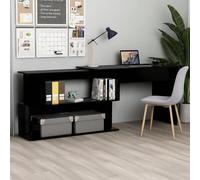 Larryhot Bureau d'angle Noir 200x50x76 cm Bois d'ingénierie, solide et durable, facile à assembler, beau, idéal pour la décoration de la maison et les cadeaux Notre bureau élégant et moderne sera un a