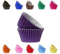 LARRYROO Caissettes de cuisson pour cupcakes colorées et vibrantes, caissettes à muffins en papier résistant à la graisse de 50 mm (50, violet)