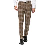 Lars Amadeus Pantalon à Carreaux pour Hommes Marron foncé XXL