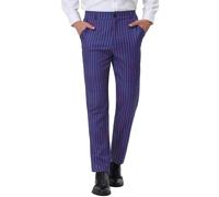 Lars Amadeus Pantalon habillé à Rayures pour Hommes Coupe Droite Color Block Pantalon de Travail de Bureau Marine Violet 3XL