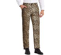 Lars Amadeus Pantalon imprimé Animalier pour Homme avec Devant Plat Imprimé léopard L