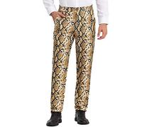 Lars Amadeus Pantalon imprimé Animalier pour Homme avec Devant Plat Imprimé Serpent XXL