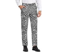 Lars Amadeus Pantalon imprimé Animalier pour Homme avec Devant Plat Imprimé zèbre L