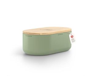 LARS NYSØM Boîte à Pain I Boite a Pain pour Une fraîcheur Durable I Couvercle en Bambou de Haute qualité pouvant être utilisée comme Planche à découper | 35x19,5x13,5cm (Sage Green)