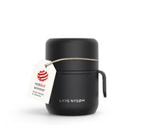 LARS NYSØM Boîte Alimentaire Isotherme en Inox - Récipient Hermétique pour Repas Chauds ou Froids, Thermos à Large Ouverture pour Soupe, Bureau & Voyage (Carbon Black, 350ml)